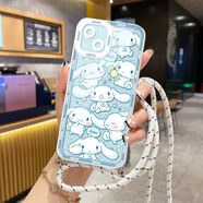 接運貓適用vivov50手機殼v30pro網(wǎng)紅硅膠v23斜挎y29s掛繩y27全包邊v60防 透明多只白兔+掛繩 vivo 19