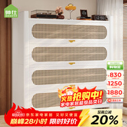帥仕鞋柜鋼制門(mén)口入戶(hù)收納柜玄關(guān)儲物柜藤編一體靠墻多層家用金屬鞋架 【雅白9層】長(cháng)120深38-藤編門(mén)