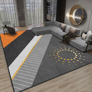 地毯客廳茶幾墊沙發(fā)大面積全鋪滿(mǎn)鋪免洗可擦ins房間裝飾鋪地地墊 條紋暖陽(yáng) 80*120CM客廳小地毯