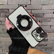 美迷（MEIMI）氣囊支架適用OPPORe5手機殼新款自帶鏡頭膜Re5全包防摔保護套14PRO透明不變黃軟殼honor高級感男女 磁吸支架【黑色】四角電鍍氣囊防摔 OPPO Reno15