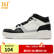 361°女運動(dòng)鞋秋冬新款361度女板鞋休閑滑板鞋 羽毛白/曜石黑 35