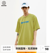 BEASTER短袖T恤男女同款國潮牌基礎款純色休閑圓領(lǐng)上衣易穿搭 芥末綠 XS