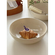 胖東來(lái)同款大碗斯堪的納維亞在釉下彩色潑墨陶瓷深口湯盤(pán)大水果沙 4.75吋陶瓷潑墨碗(米白