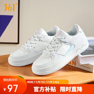 361°運動女鞋秋冬季學(xué)生復(fù)古厚底增高小白休閑板鞋子女682116601F-8
