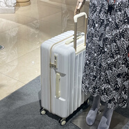 新秀麗充電擴展行李箱hinomoto靜音萬(wàn)向輪輕便pc旅行箱女學(xué)生拉桿箱登機 奶白色(正?？畛潆娍?掛鉤) 灰色內飾 關(guān)注店鋪即順豐發(fā)貨