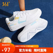 361°運(yùn)動(dòng)女鞋秋冬季情侶復(fù)古厚底增高小白休閑板鞋子女682116601F-2