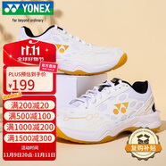 YONEX尤尼克斯羽毛球鞋yy入門級(jí)訓(xùn)練減震動(dòng)力墊男女SHB101CR 白/金39.5