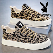 花花公子馬年本命年紅色鞋子男鞋2026春夏季新款透氣休閑板鞋運動(dòng)帆布鞋男 黑色 41