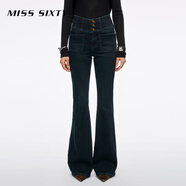 MISS SIXTY【進(jìn)口牛仔面料】25冬新款牛仔褲女修身喇叭褲超模褲 墨綠常規 27