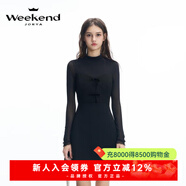 卓雅周末（JORYA weekend）24秋季新款個(gè)性鏤空蝴蝶結露背連衣裙內搭兩件套Q241016A 黑色 M