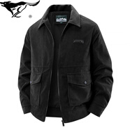 七匹狼夾克專(zhuān)家春秋夾克外套男新款休閑立領(lǐng)上衣35到55歲寬松潮流感痞帥 黑色+【XY606】 M 建議100-117斤體重穿