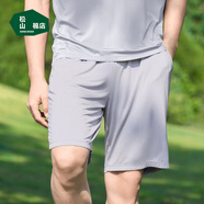 松山棉店舒爽天絲莫代爾睡衣清爽透氣男短袖夏情侶家居服短褲-淺灰185