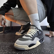 耐克Air4RMAJ4黑白復古男女低幫舒適休閑減震運動(dòng)籃球鞋43 FQ7939-006/黑/帆白 40