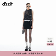 DZZIT地素背心春秋品牌繡花波點(diǎn)無(wú)袖設計上衣女 黑色 XS