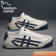 東方駱駝（EASTERN CAMEL）品牌男鞋2025冬季時(shí)尚復古運動(dòng)休閑板鞋潮流百搭軟底阿甘鞋子男 米深藍 39