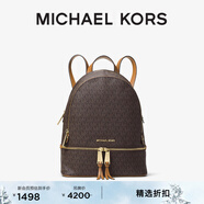 MICHAEL KORS邁克高仕 MK Rhea Zip 中號老花通勤包 棕色 200 中號