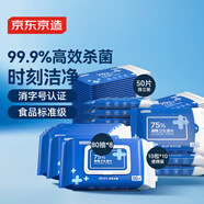 京東京造75%酒精濕巾家庭裝80抽*8包+10包*10抽+50片獨立裝