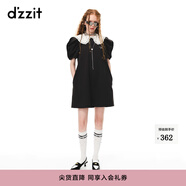 DZZIT地素時(shí)尚春夏甜酷少泡泡袖娃娃領(lǐng)短袖連衣裙3H2O4501B 黑色 XS