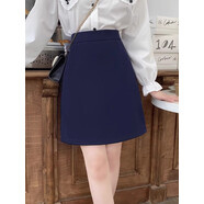 小紅書(shū)爆款灰色a字裙秋冬半身裙女小個(gè)子中裙胖mm一步包臀裙毛呢 藏藍色西裝 S 均碼