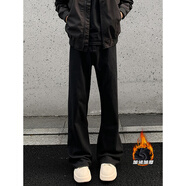 無(wú)畏前行（GQWWQX）歐美高街vibe褲子男鉚釘設計感小眾牛仔褲直筒微喇工裝 GK25998黑色 加絨 XL