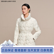波司登（BOSIDENG）2025秋季新經(jīng)典商務(wù)翻領(lǐng)腰90鵝絨羽絨服女士時(shí)尚長(cháng)款 珍珠米白8F34 S 160/84A