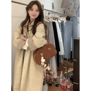 ONEDEW國際品牌卡其色風(fēng)衣外套女中長(cháng)款小個(gè)子2025新款春秋季巨好看今年 卡其色[高品質(zhì)包郵] XS(建議100斤以下) 均碼