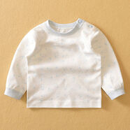 哈咪奇春秋嬰兒純棉秋衣肩扣睡衣寶寶無(wú)骨內衣兒童無(wú)骨棉毛衫上衣 3032春秋純棉無(wú)骨淺藍 130 130cm無(wú)肩扣