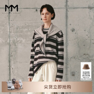 麥檬MM復古咖色條紋披肩耗牛毛毛針織衫毛衣25冬新款5H1930301X 灰色5H1930301X M （110-125斤）