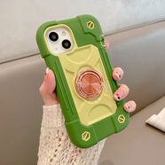 古吉高出屏幕手機殼14pro適用蘋(píng)果16promax加厚iphone15氣囊12套13防摔11三合一XR雙層xsmax新款8plus 暗綠+黃+玫瑰金指環(huán)三合一防摔 iPhone16