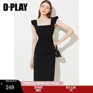 DPLAY2025夏季新款黑色連衣裙女修身吊帶裙長(cháng)裙赫本小黑裙包臀裙 經(jīng)典黑 L