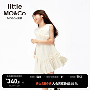 little MO&Co.原紗防曬500+ little moco童裝25夏新款女童立體蝴蝶結無(wú)袖連衣裙 米白色 140 140/68