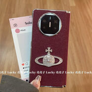 原奘適用華為matex6手機殼閃粉MateX5典藏中軸磁吸折疊屏榮耀magicv3 華為 Mate X3典藏版 [電鍍銀西太后-后殼中軸磁吸-高級星光閃粉-高級灰