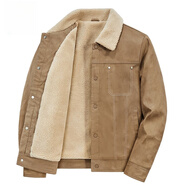 芭黎公雞（paril  rooster）法國羊羔絨外套男士2025冬季保暖加絨加厚翻領(lǐng)休閑棉服夾克潮 卡其色 M