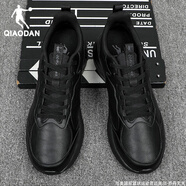 喬丹男鞋運動(dòng)鞋男2025冬季新款皮面防水跑步鞋百搭減震輕便休閑鞋子男 黑色 40