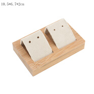 日韓簡(jiǎn)約風(fēng)格實(shí)木耳釘盤(pán)首飾展示托盤(pán)耳環(huán)首飾展示板珠寶道具 白絨竹子耳釘盤(pán)中號