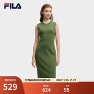 FILA 斐樂(lè )官方連衣裙2025年夏季新品修身顯瘦無(wú)袖背心裙打底裙子 紫菘綠-GN 2XL 180/96A/XXL
