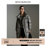 迪賽尼斯（DESIGNICE）冬季新款白鵝絨高級感通勤外套純色立領(lǐng)羽絨服女 深灰 L 建議拍前聯(lián)系客服確認