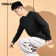 唐獅（TonLion）長(cháng)袖t恤男冬季2025年新款圓領(lǐng)韓版內搭打底衫純色基礎款上衣潮牌