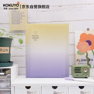 國譽(yù)（KOKUYO）淡彩曲奇·晴空·A4活頁(yè)本大容量筆記本子記事本附5張分隔頁(yè) 40張橫線(xiàn)內頁(yè) 初晴黃紫 WSG-RUVP10YV