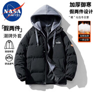 NASA MARVEL棉服男棉衣冬季連帽外套加厚保暖面包服運動(dòng)百搭情侶裝棉襖子