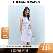 UR2025春季新款女摩登氣質(zhì)褶皺收腰顯瘦無(wú)袖連衣裙UYY750030 淡紫 S