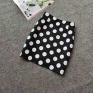 2025春夏新款半身裙黑白波點(diǎn)一步裙彈力高腰包臀裙時(shí)尚顯瘦防走光 黑色 59 XS60cm腰圍