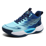 逸兮籃球鞋男女網(wǎng)面高筒防滑耐磨減震輕便軟底實(shí)戰學(xué)生鴛鴦夜光運動(dòng)鞋 深藍 42 42
