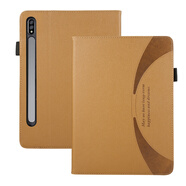三星（SAMSUNG）【原裝品質(zhì)】適用三星Tab A8/S8保護套S9+Ultra平板S10u14.6電腦S 棕色+鋼化膜 三星T580/T585C (10.1英寸)