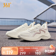 361°運動(dòng)鞋女秋冬季防潑水通勤休閑厚底回彈健身跑步鞋子682232233-1