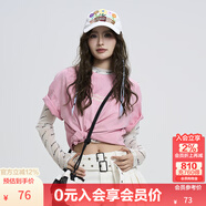 KAMA卡瑪時(shí)尚暈染短袖T恤2025新款春夏男女復古印花百搭情侶體恤 粉色 M