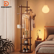 DSRAWMYT衣帽架 實(shí)木旋轉落地衣架臥室家用置物架立式衣服架子客廳掛衣架