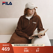 FILA 斐樂(lè )官方連衣裙2025年秋季新品長(cháng)款連帽打底衛衣長(cháng)裙子 復古咖-DK S 160/80A/S
