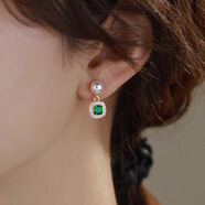 RZEO特饋紫朱砂耳釘中式復古簡(jiǎn)約輕奢新年紅幸運耳環(huán)女生禮物 白色淡水珍珠耳釘