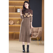 ARMANI EXCHANGE輕奢2026品質(zhì)保證不起球羊毛裙減齡媽媽時(shí)尚輕奢文藝范復古顯瘦氣 咖啡色 XL